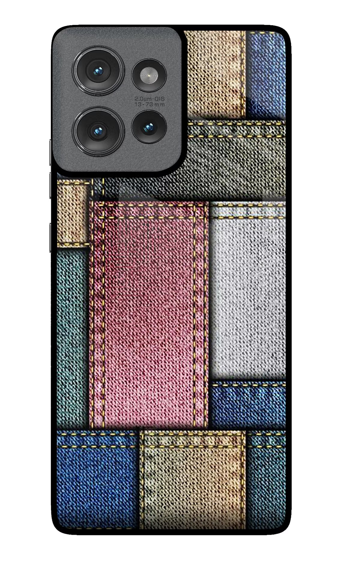 Multicolor Jeans Moto Edge 50 Glass Case Back Cover by Casekaro