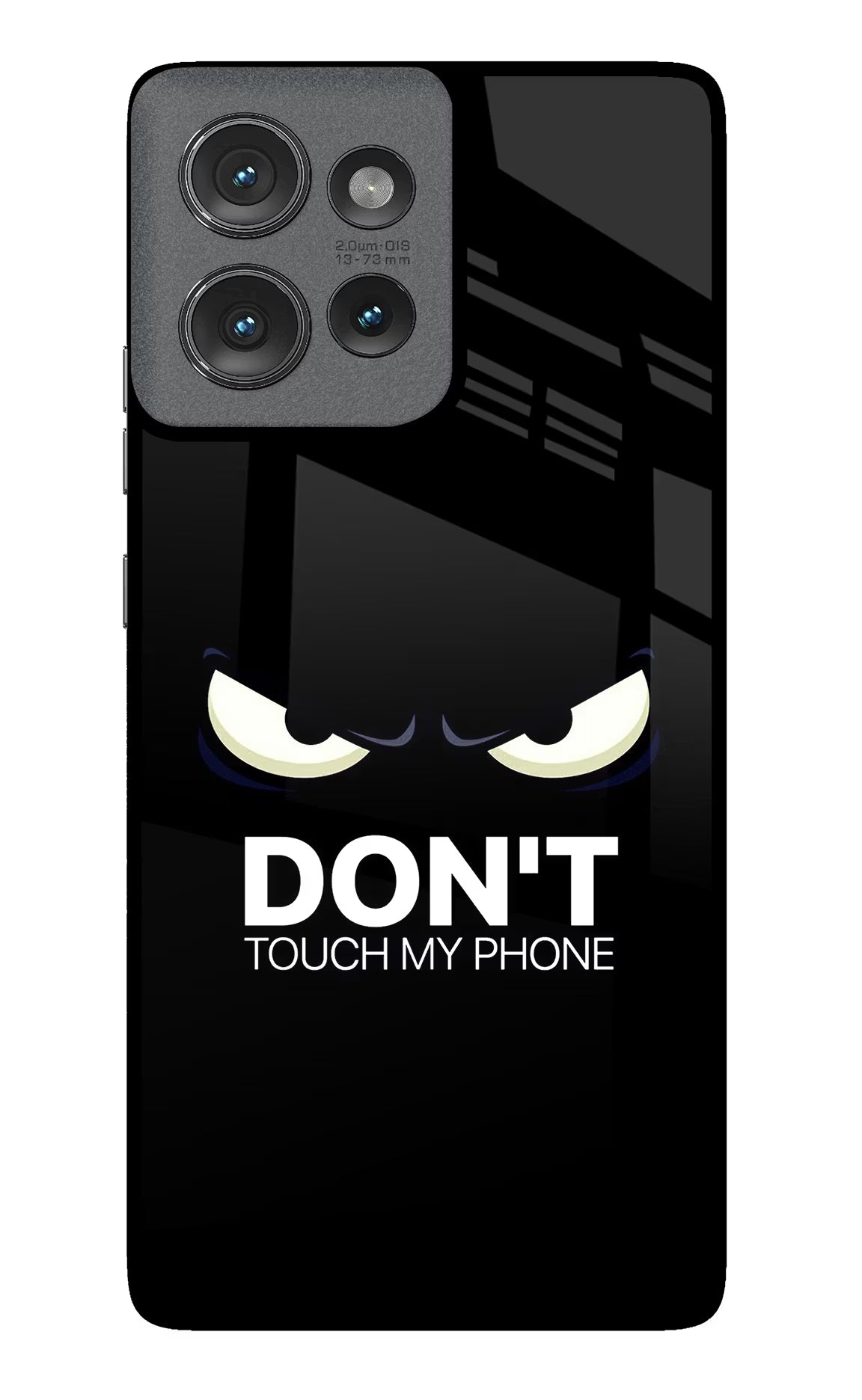 Don'T Touch My Phone Moto Edge 50 Glass Case Back Cover by Casekaro