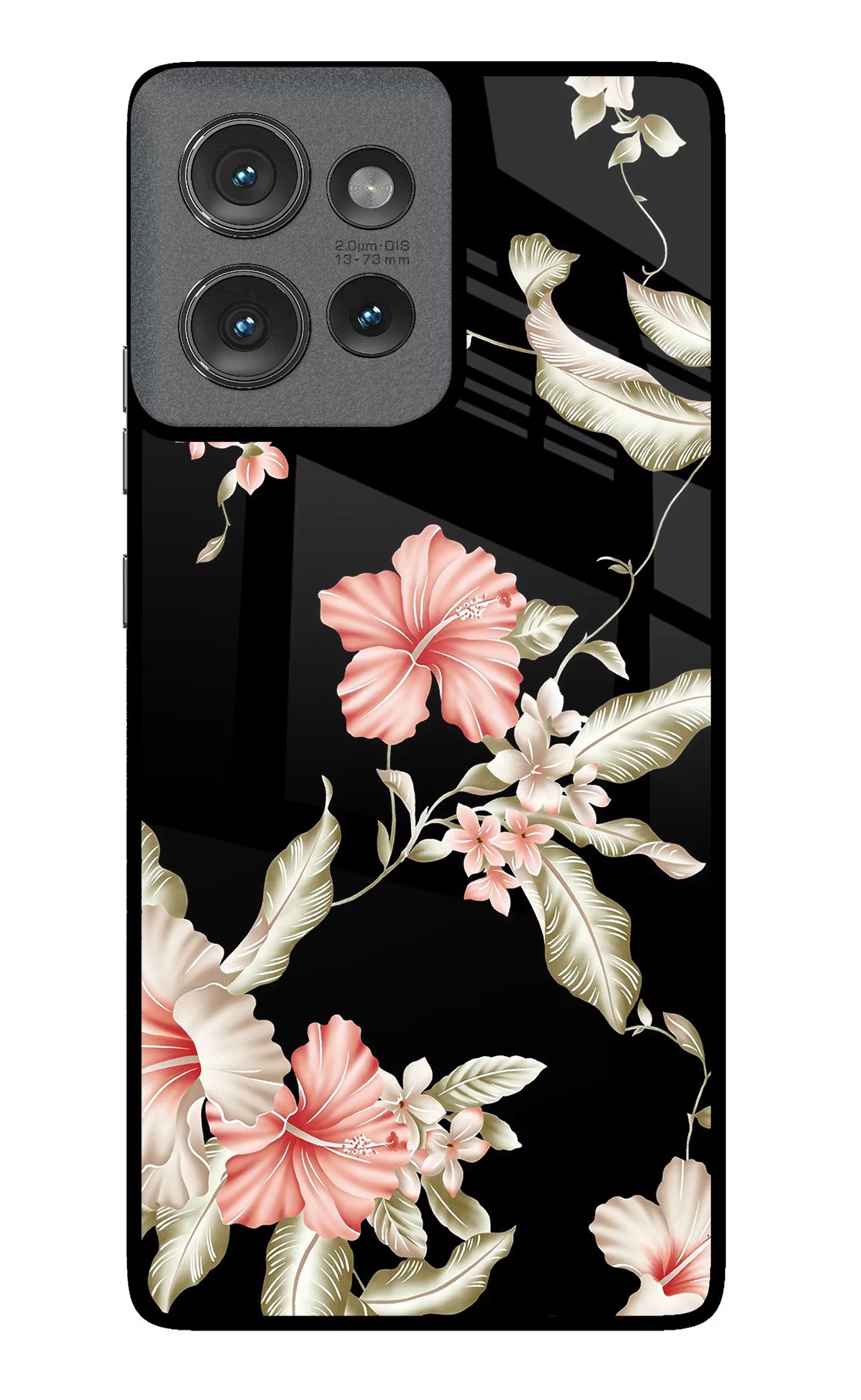 Flowers Moto Edge 50 Glass Case Back Cover by Casekaro