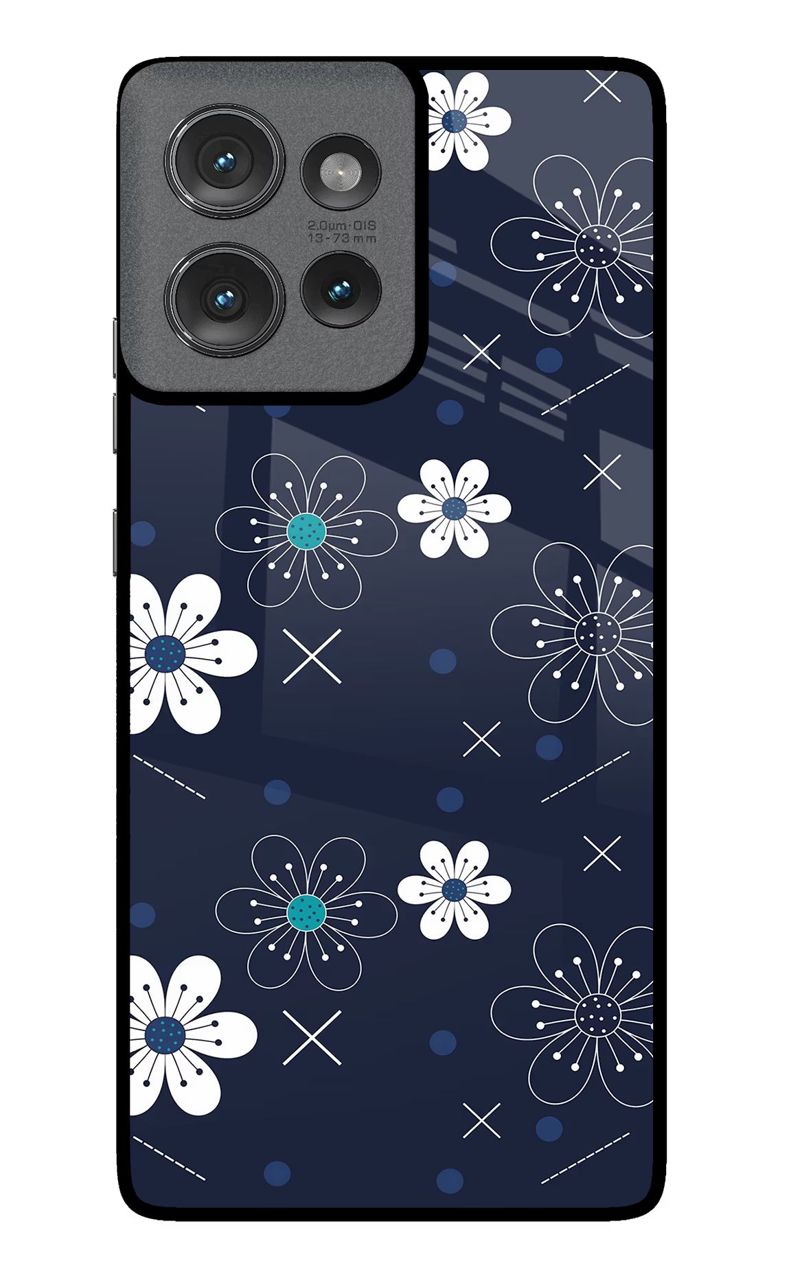 Flowers Moto Edge 50 Glass Case Back Cover by Casekaro