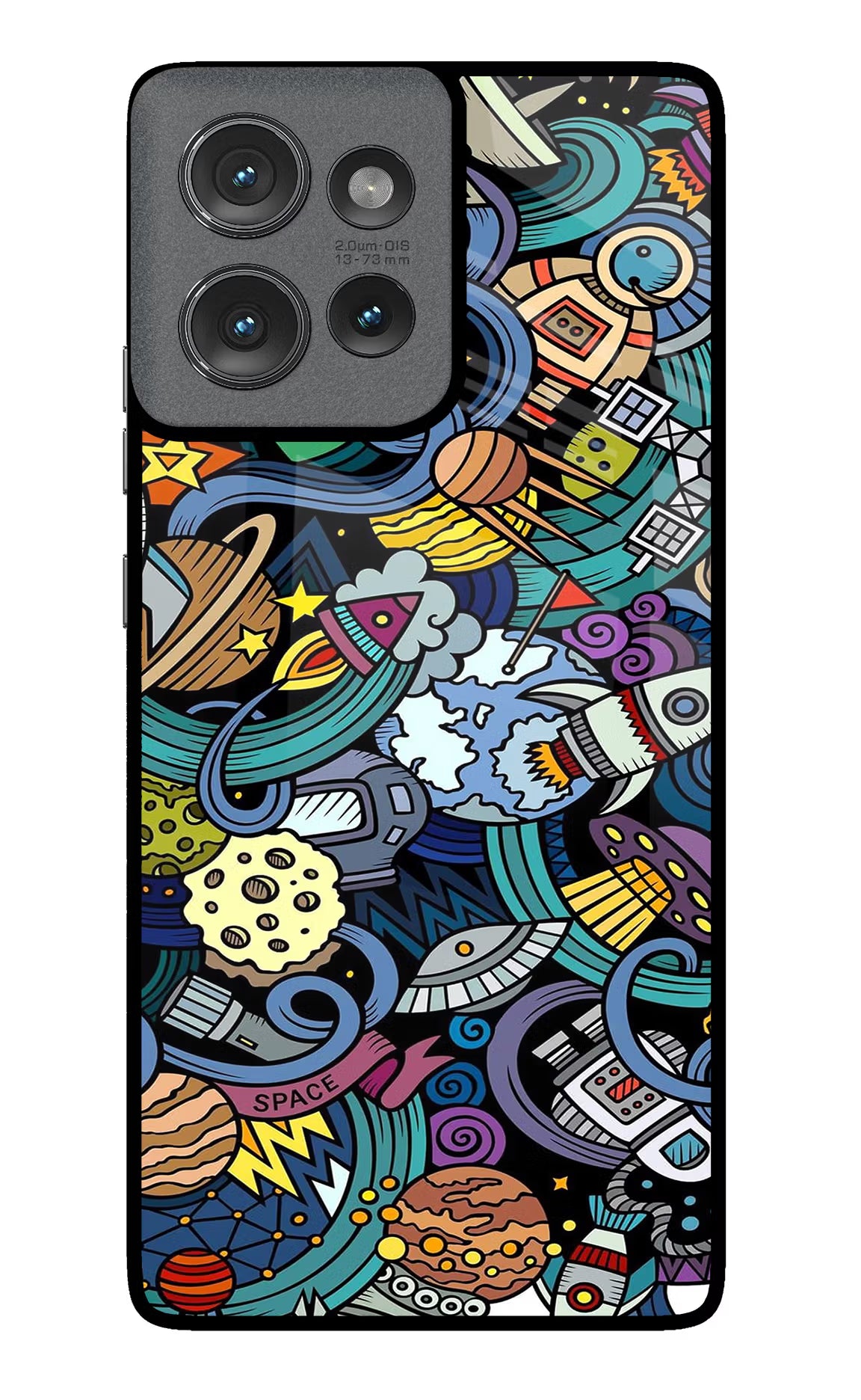 Space Abstract Moto Edge 50 Glass Case Back Cover by Casekaro