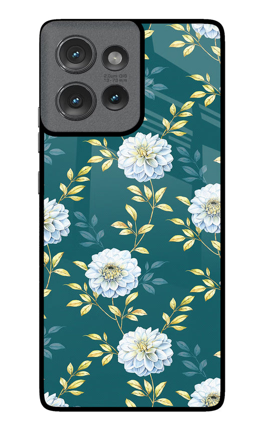 Flowers Moto Edge 50 Glass Case