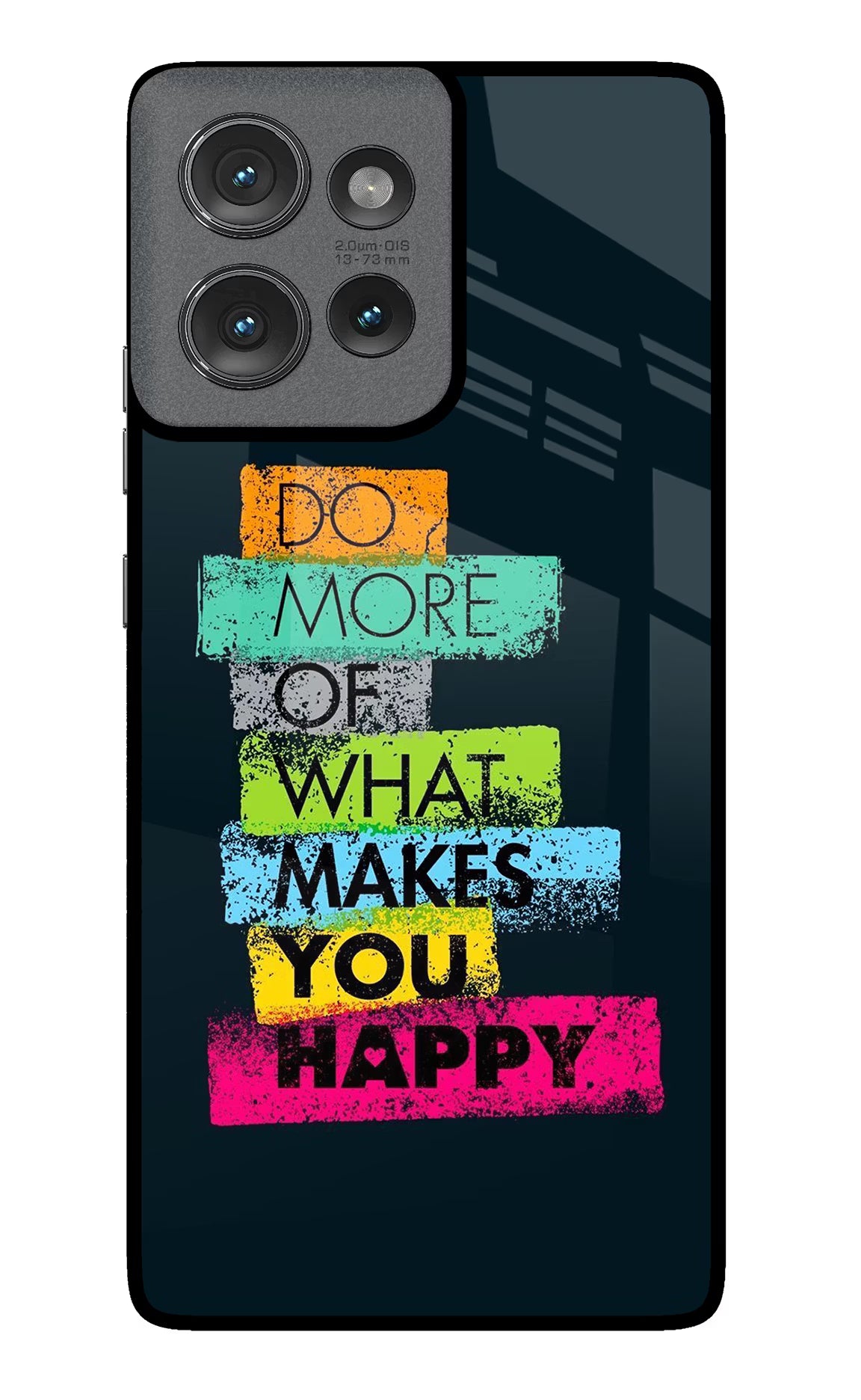 Do More Of What Makes You Happy Moto Edge 50 Glass Case Back Cover by Casekaro