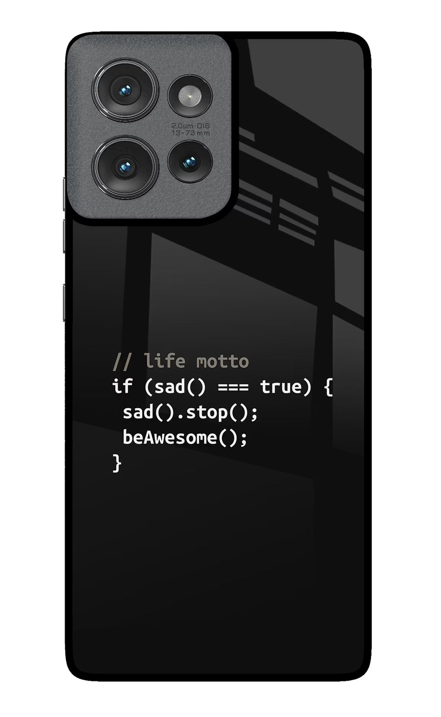 Life Motto Code Moto Edge 50 Back Cover, Glass case