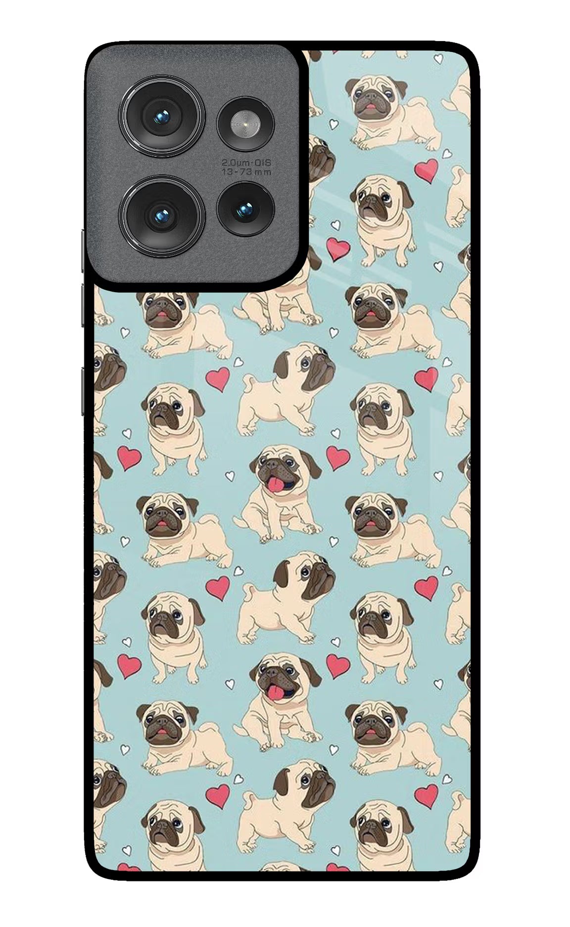 Pug Dog Moto Edge 50 Glass Case Back Cover by Casekaro