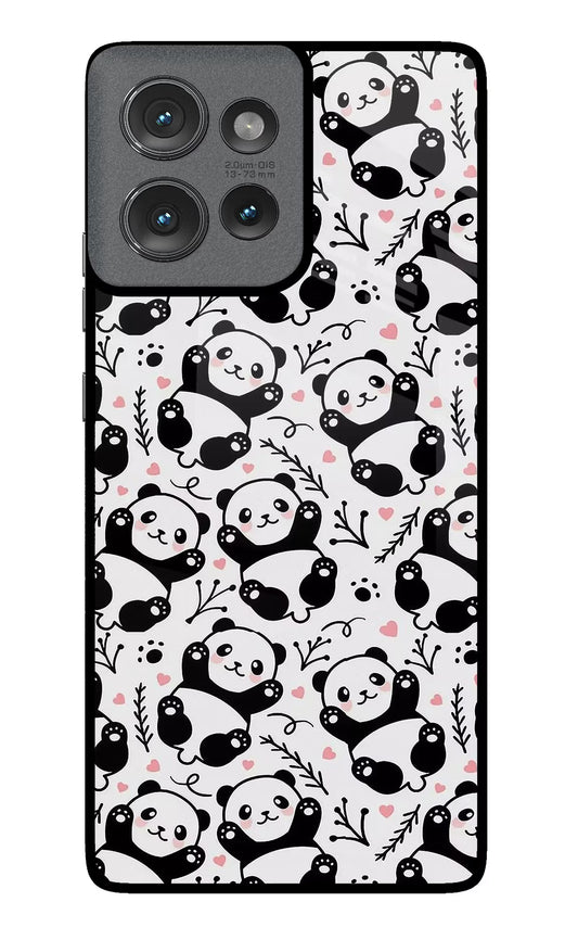 Cute Panda Moto Edge 50 Glass Case
