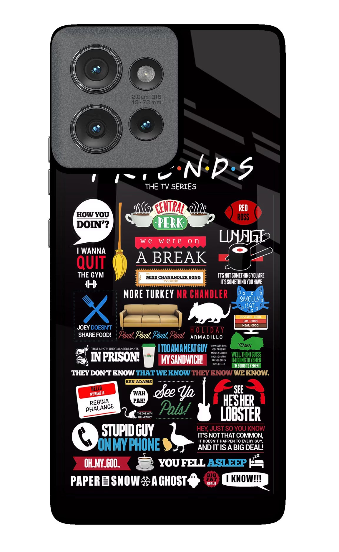 FRIENDS Moto Edge 50 Glass Case Back Cover by Casekaro