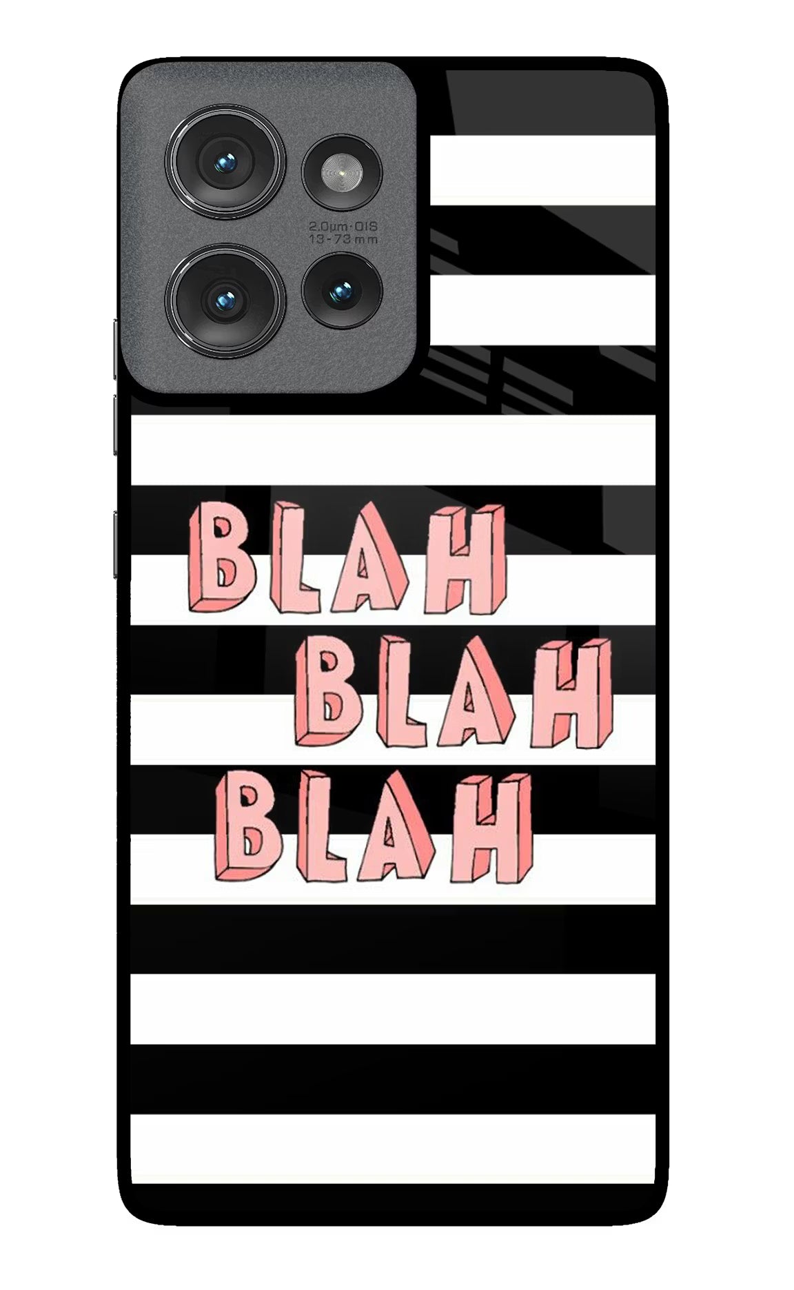 Blah Blah Blah Moto Edge 50 Glass Case Back Cover by Casekaro