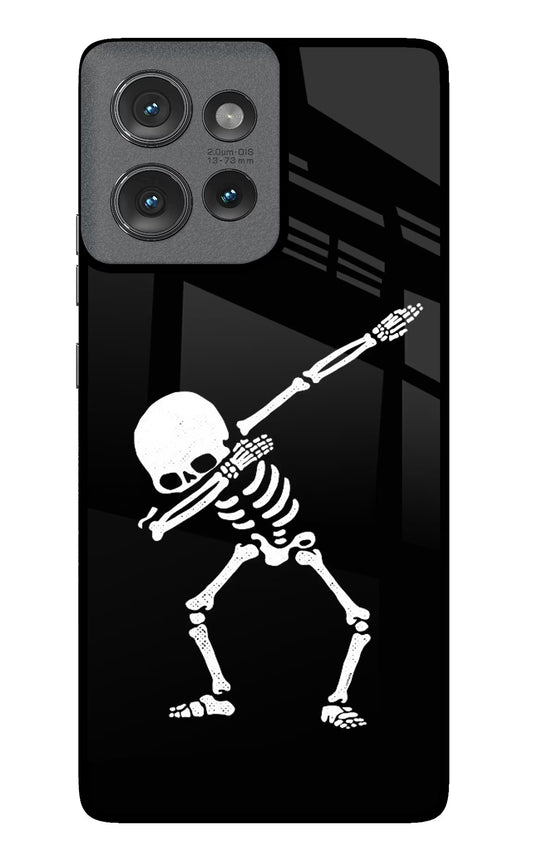 Dabbing Skeleton Art Moto Edge 50 Glass Case