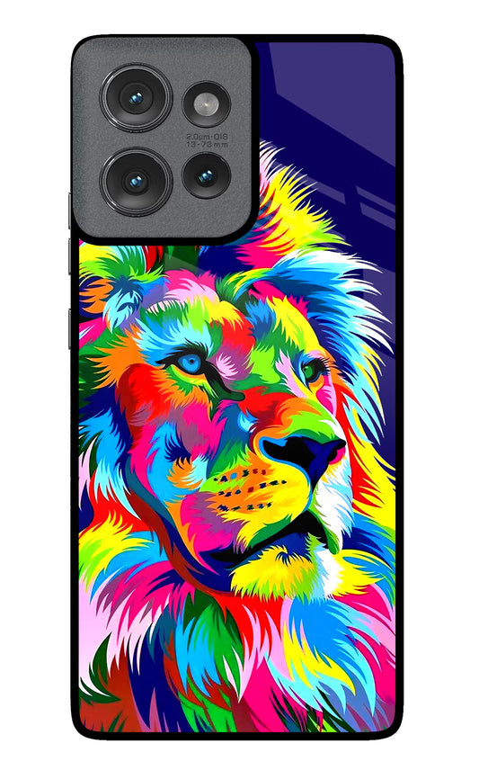 Vector Art Lion Moto Edge 50 Glass Case