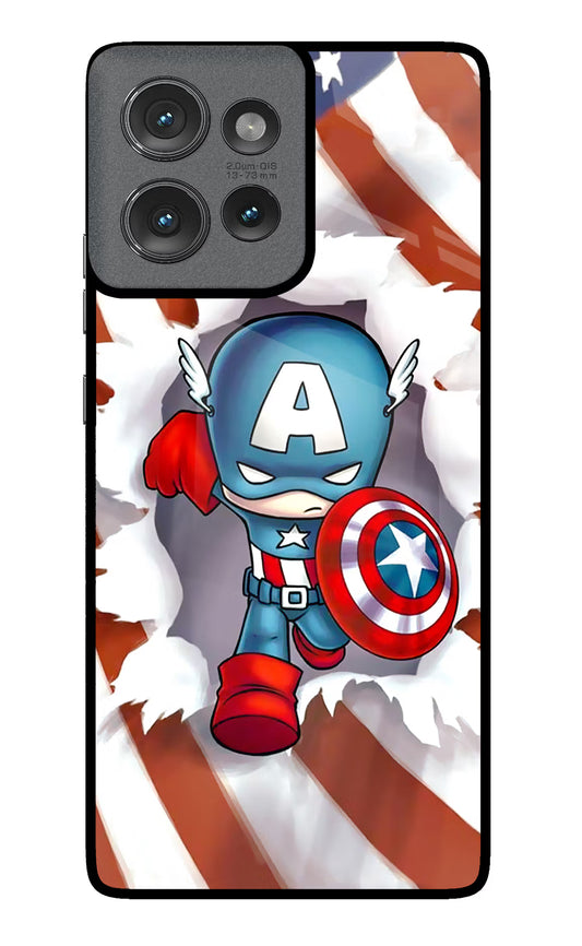Captain America Moto Edge 50 Glass Case