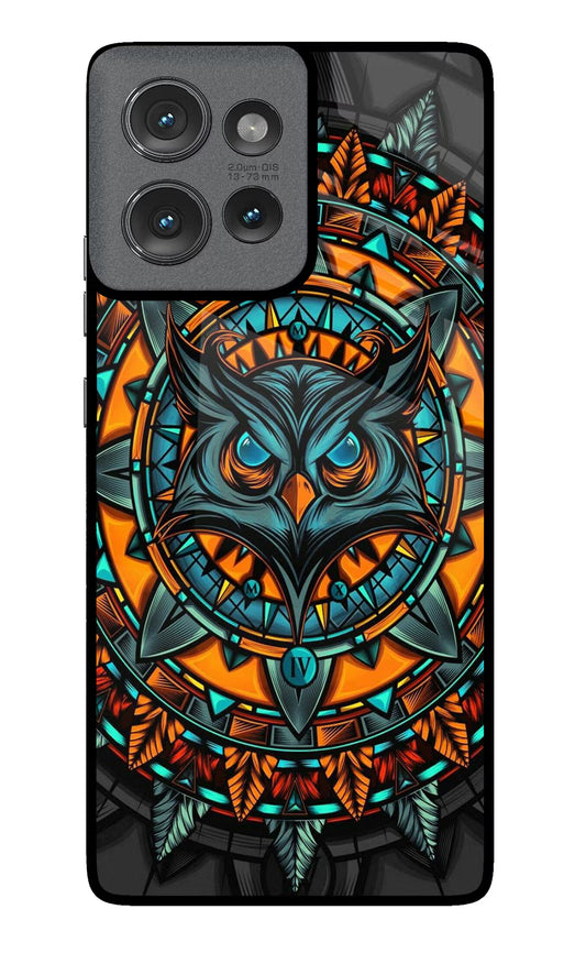 Angry Owl Art Moto Edge 50 Glass Case