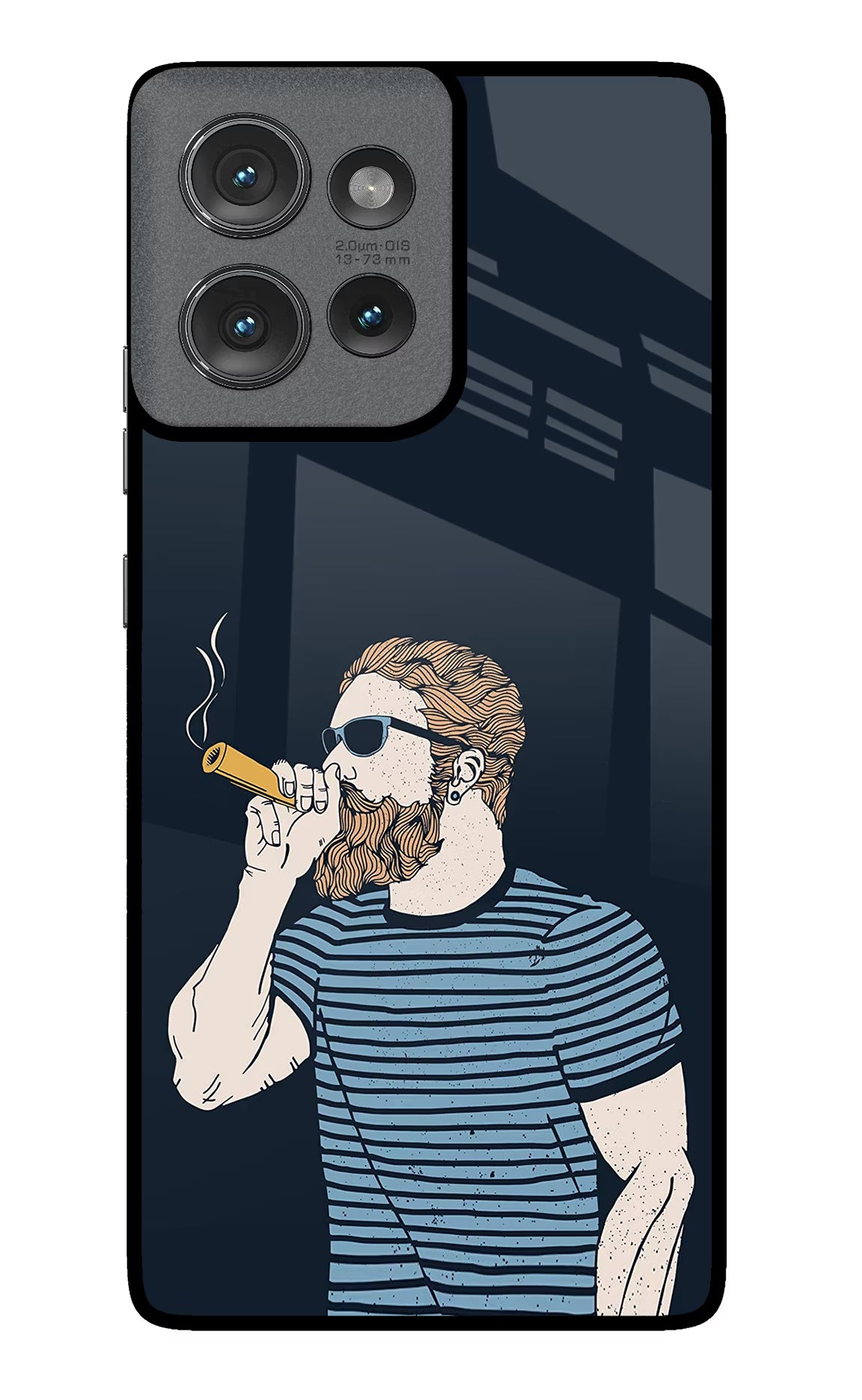 Smoking Moto Edge 50 Glass Case Back Cover by Casekaro