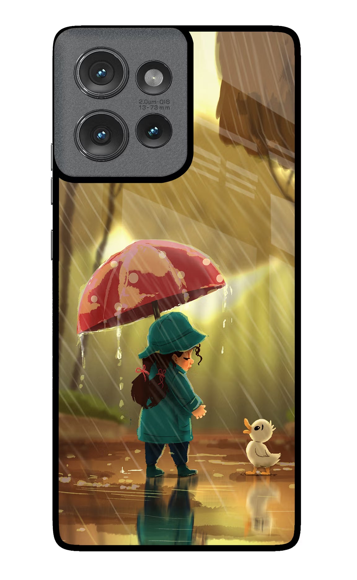 Rainy Day Moto Edge 50 Glass Case Back Cover by Casekaro