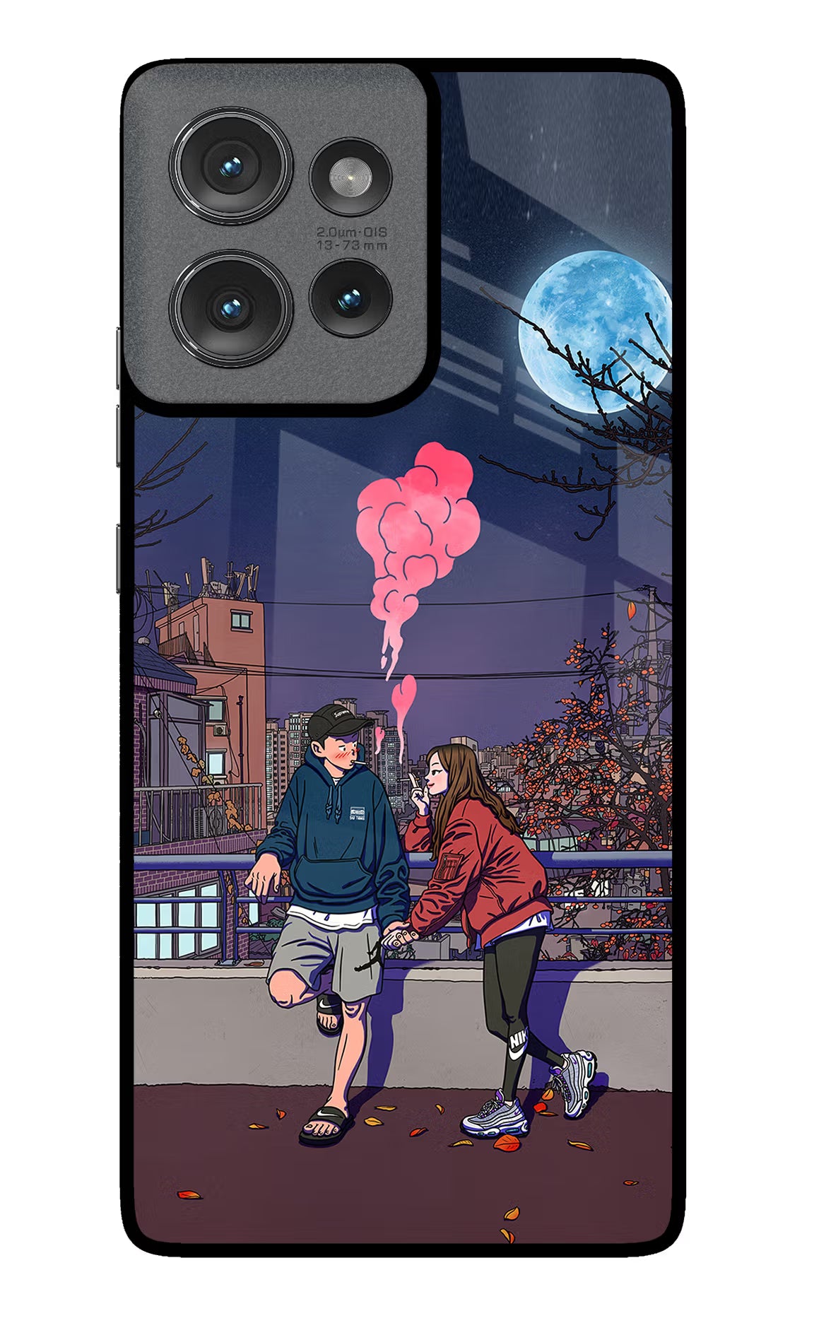 Chilling Couple Moto Edge 50 Glass Case