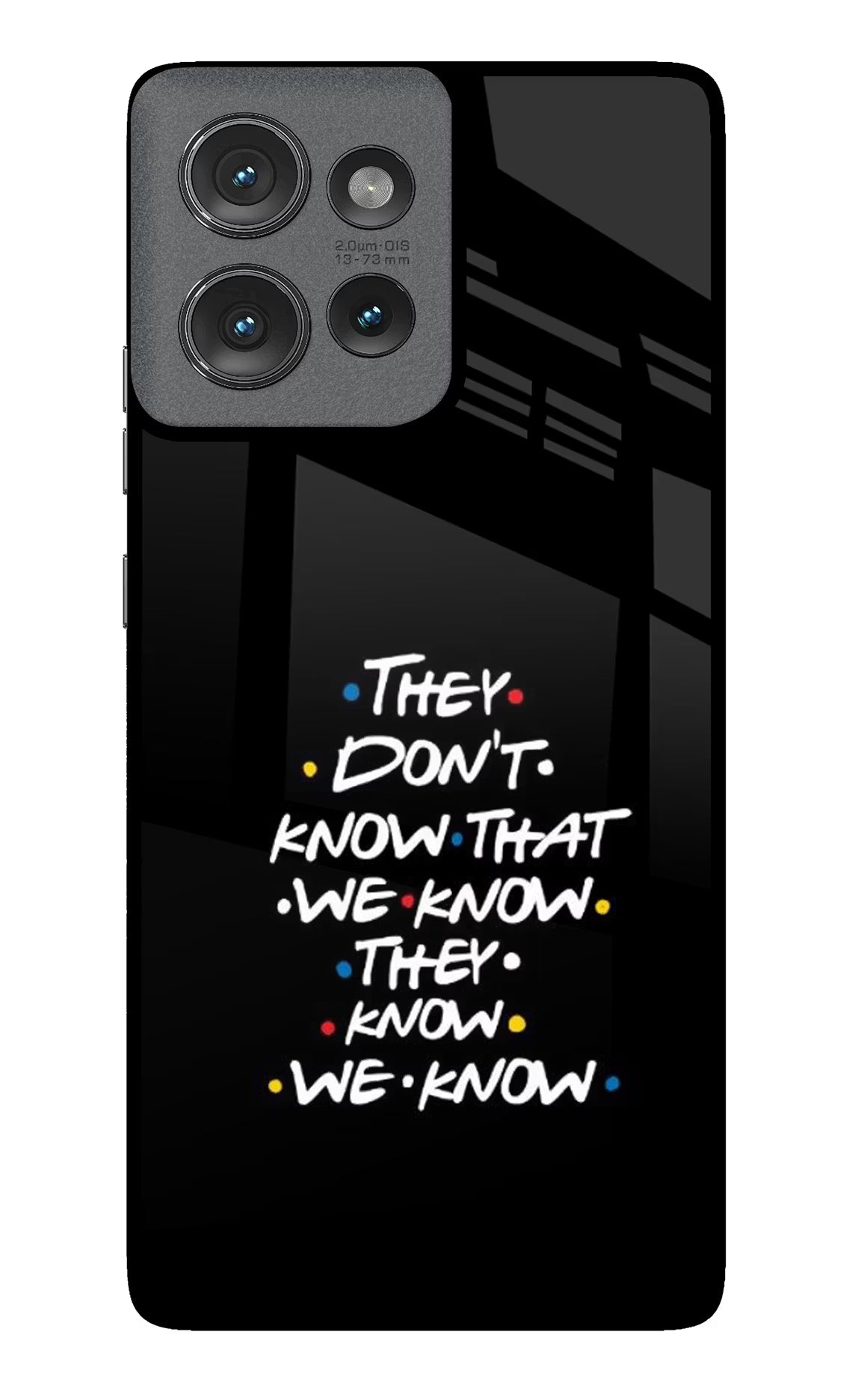FRIENDS Dialogue Moto Edge 50 Glass Case Back Cover by Casekaro