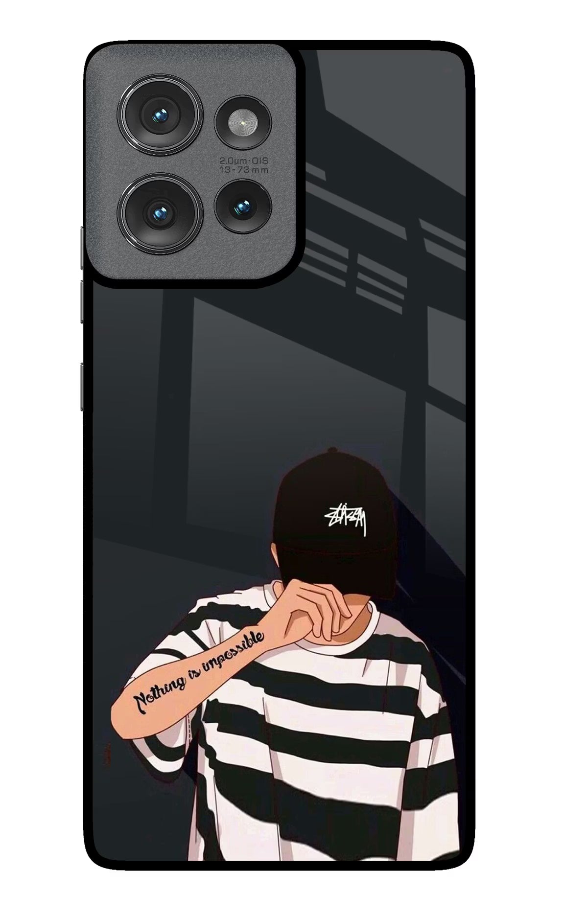 Aesthetic Boy Moto Edge 50 Glass Case Back Cover by Casekaro