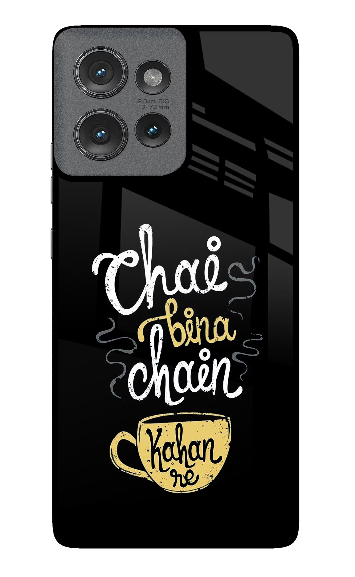 Chai Bina Chain Kaha Re Moto Edge 50 Glass Case Back Cover by Casekaro