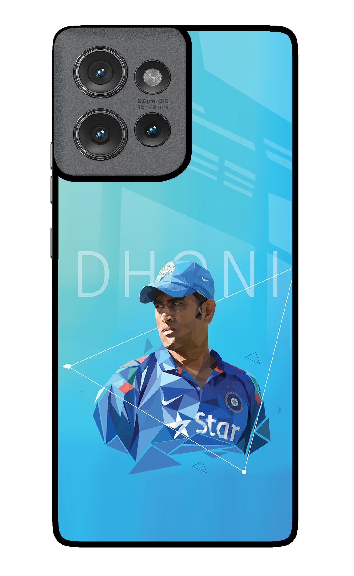 Dhoni Artwork Moto Edge 50 Glass Case