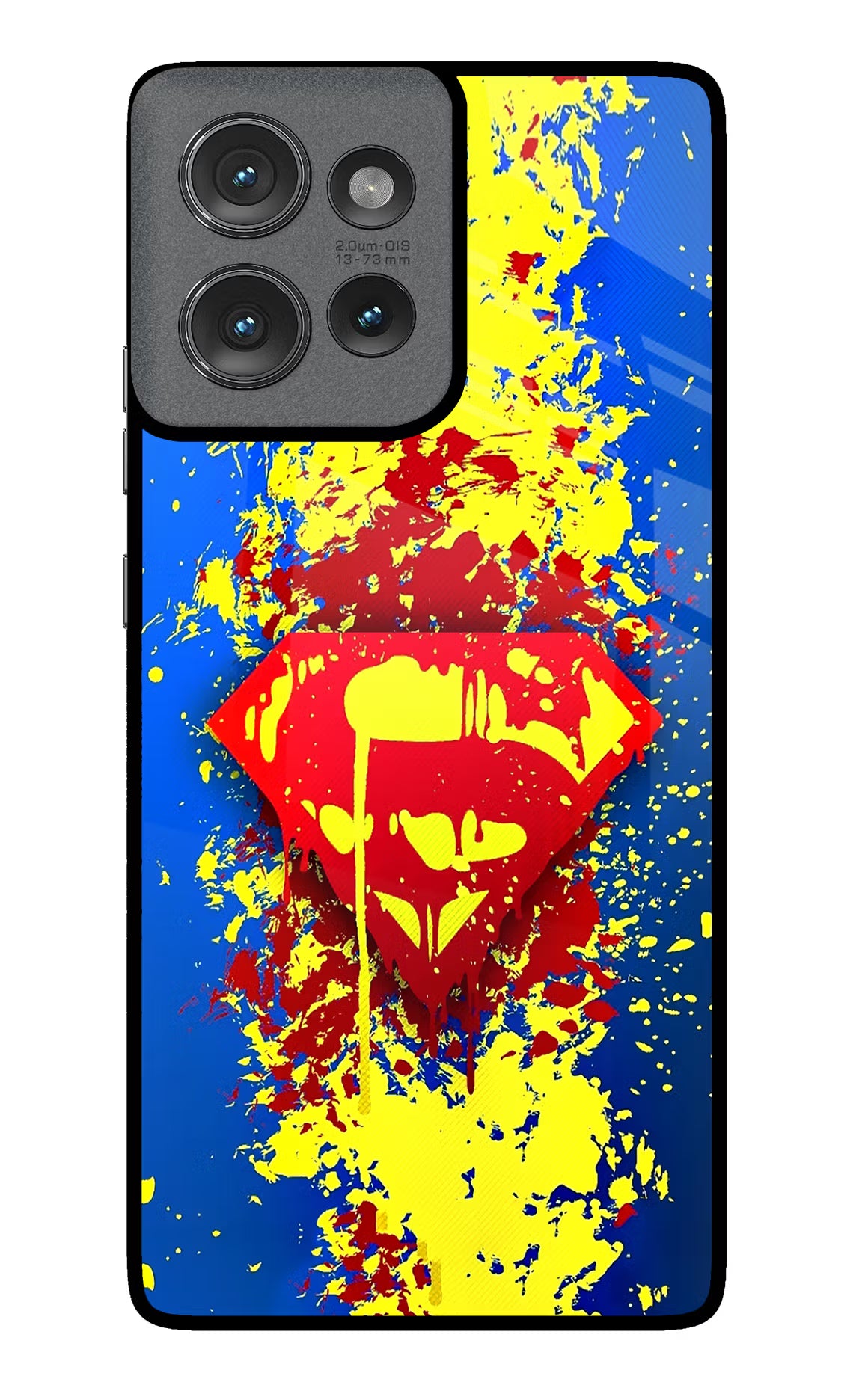 Superman logo Moto Edge 50 Glass Case Back Cover by Casekaro
