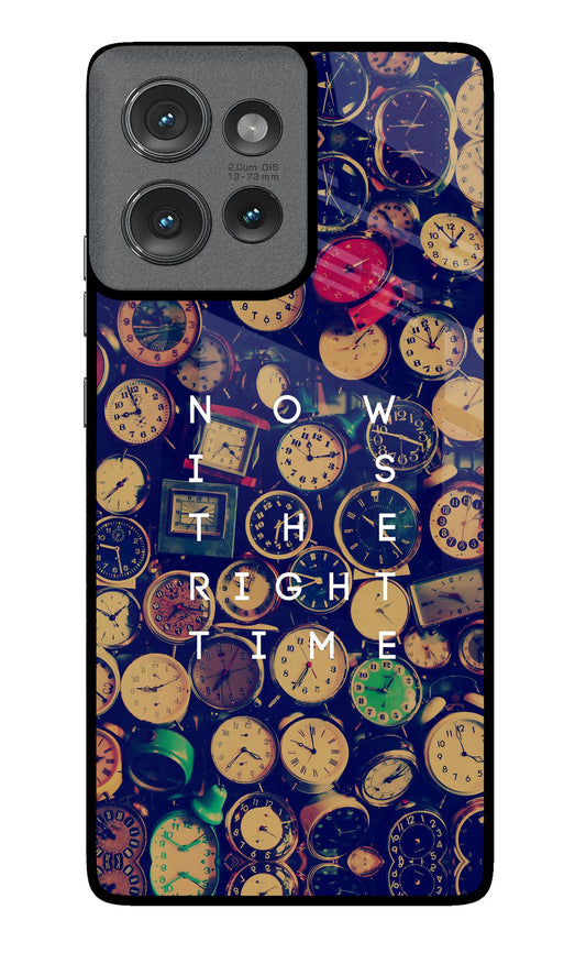 Now is the Right Time Quote Moto Edge 50 Glass Case