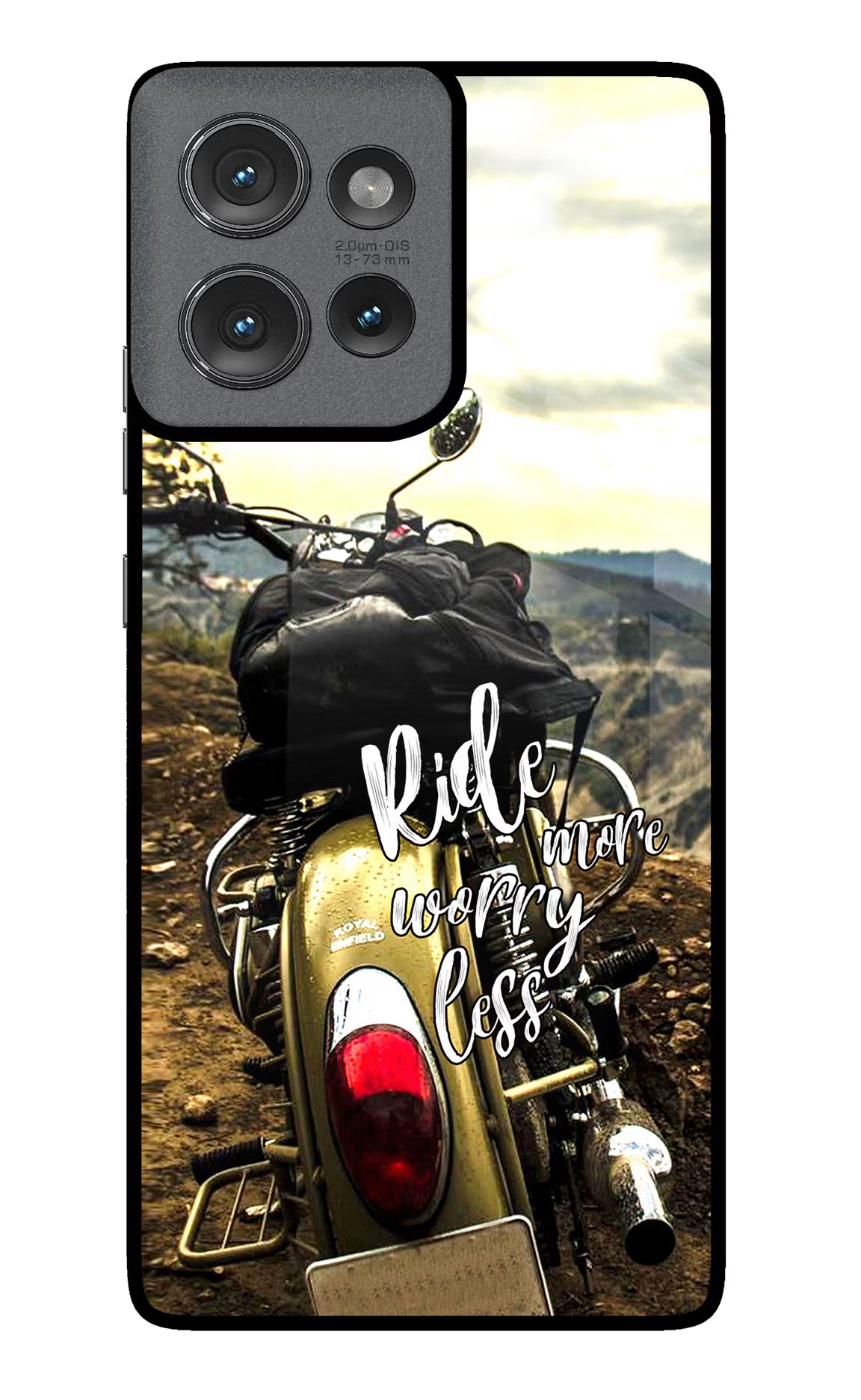 Ride More Worry Less Moto Edge 50 Glass Case