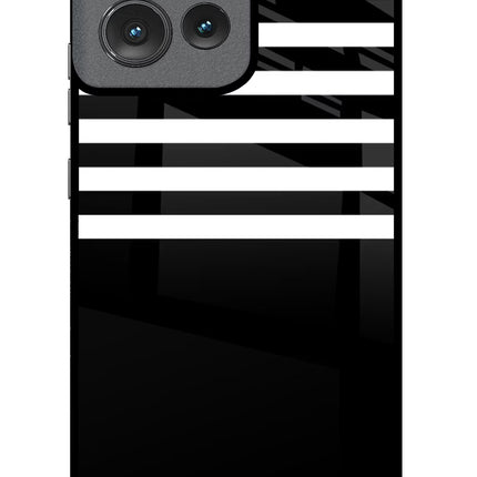 Black and White Print Moto Edge 50 Glass Case
