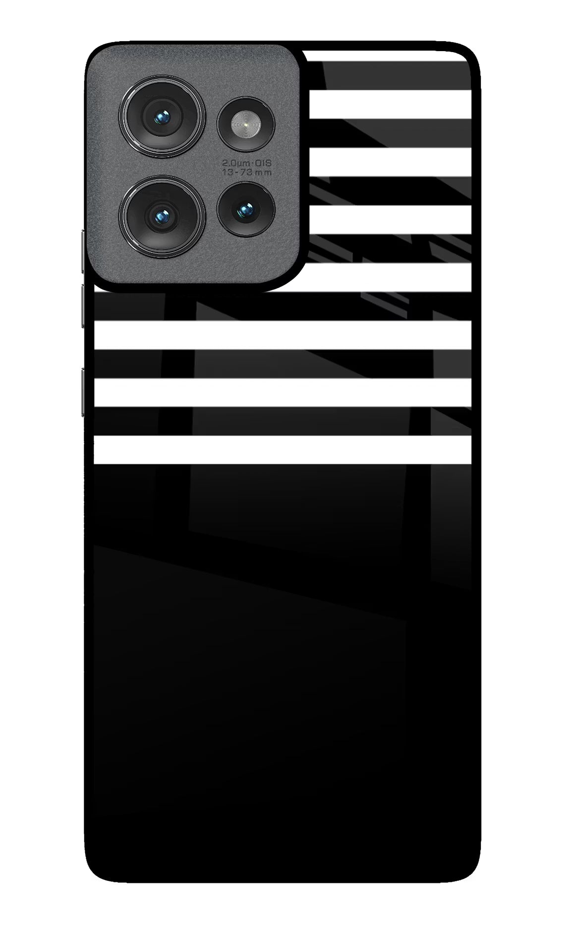 Black and White Print Moto Edge 50 Glass Case