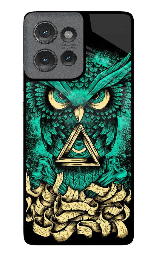 Green Owl Moto Edge 50 Glass Case