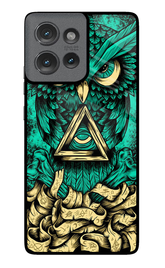 Green Owl Moto Edge 50 Glass Case