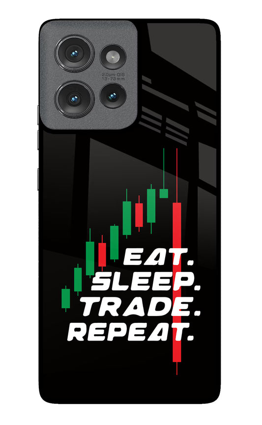 Eat Sleep Trade Repeat Moto Edge 50 Glass Case