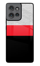 Tri Color Pattern Moto Edge 50 Glass Case