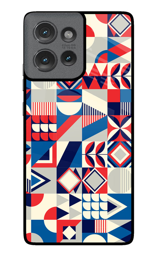 Colorful Pattern Moto Edge 50 Glass Case