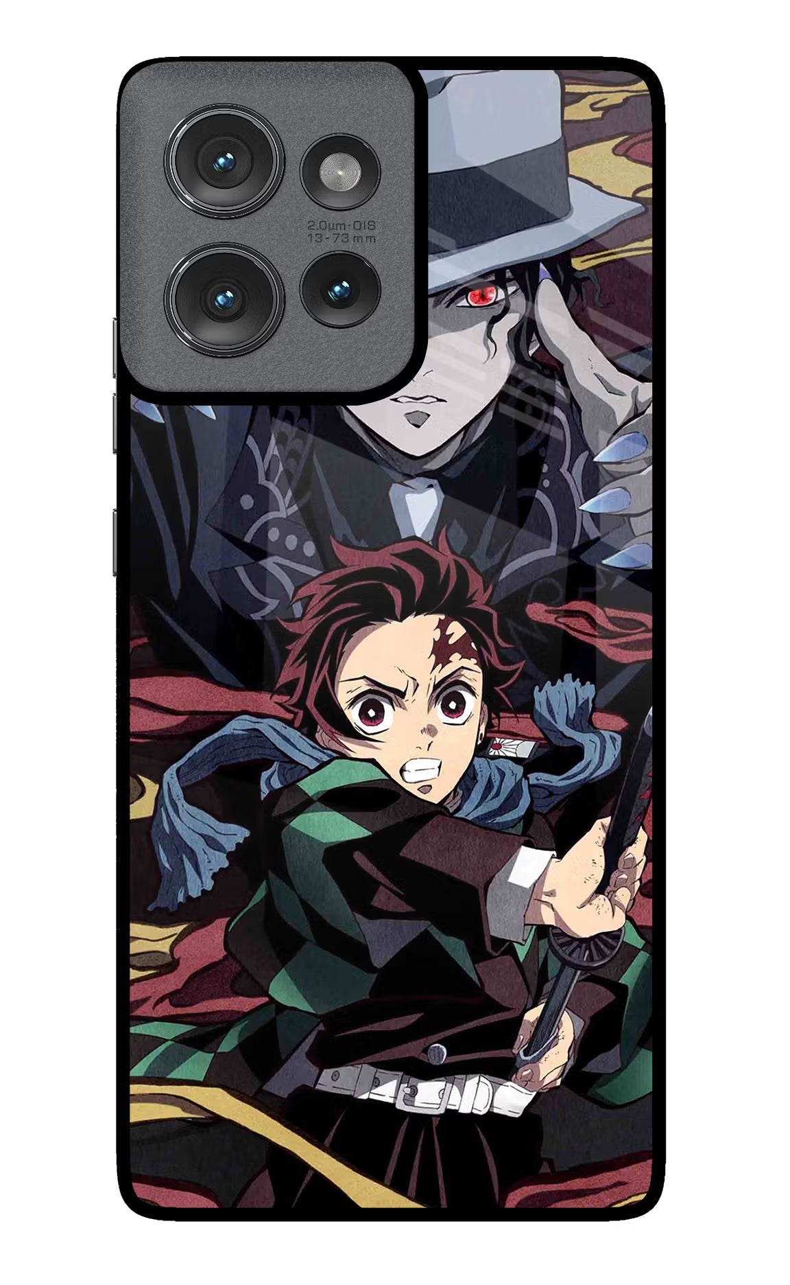 Demon Slayer Moto Edge 50 Glass Case Back Cover by Casekaro