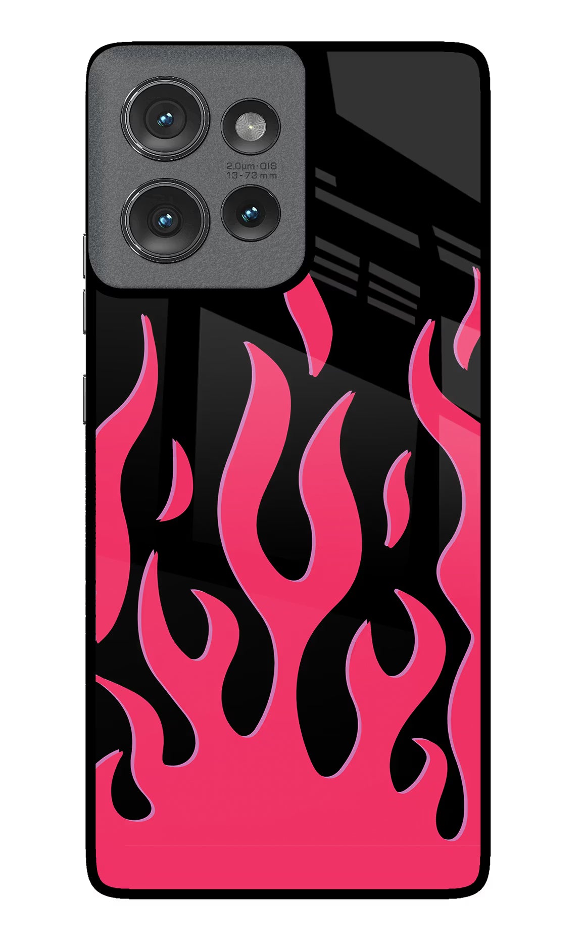 Fire Flames Moto Edge 50 Glass Case Back Cover by Casekaro