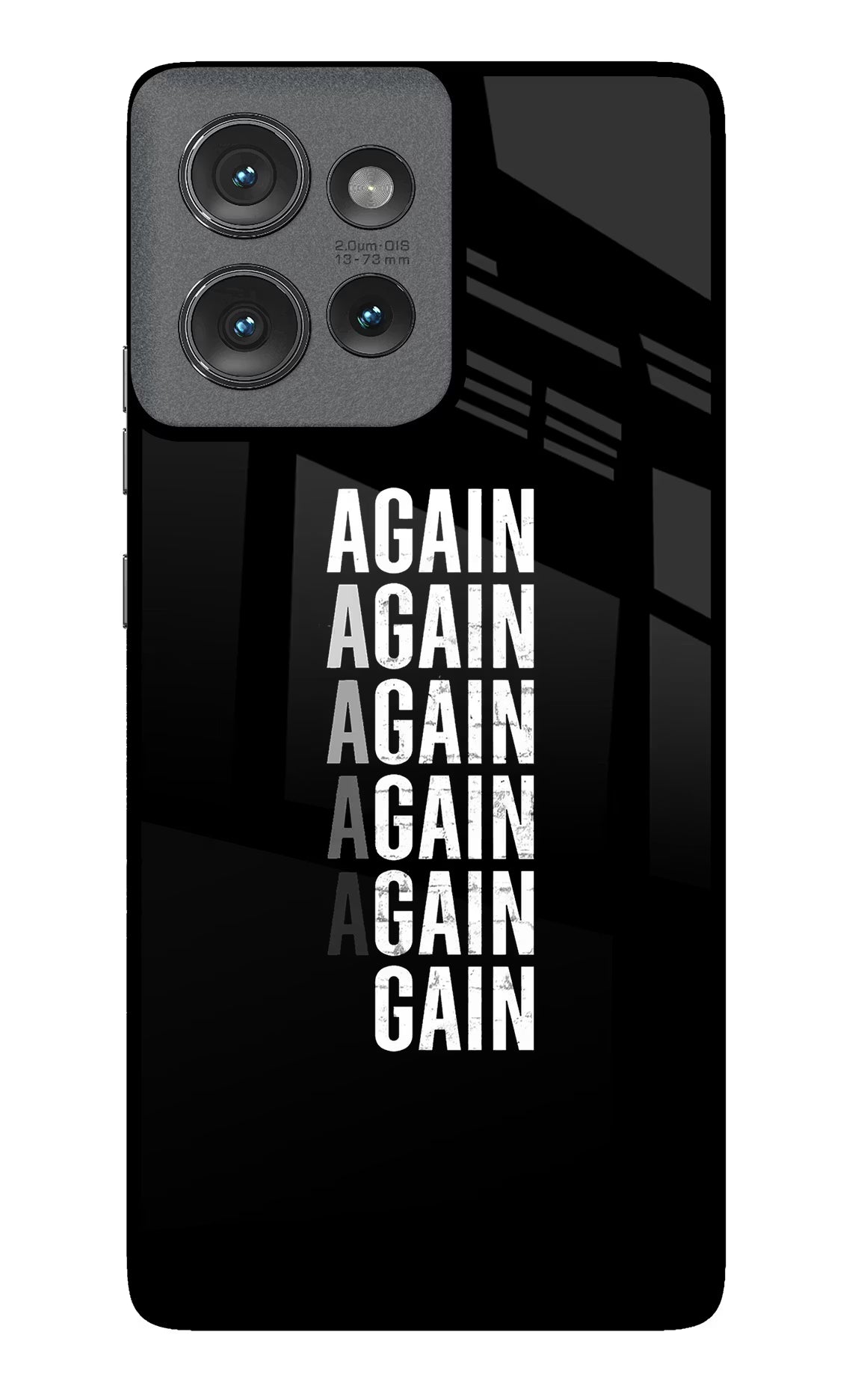 Again Again Gain Moto Edge 50 Glass Case Back Cover by Casekaro