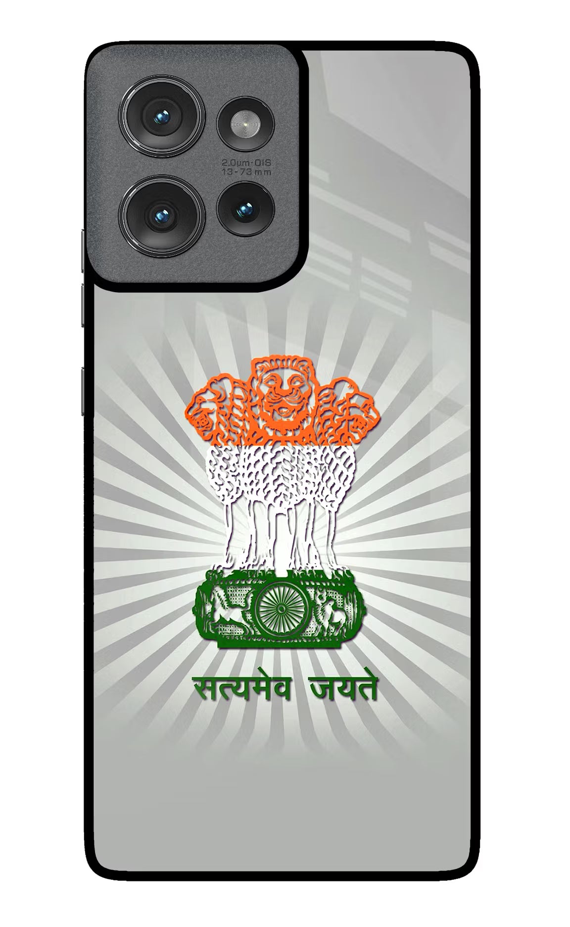 Satyamev Jayate Art Moto Edge 50 Glass Case Back Cover by Casekaro