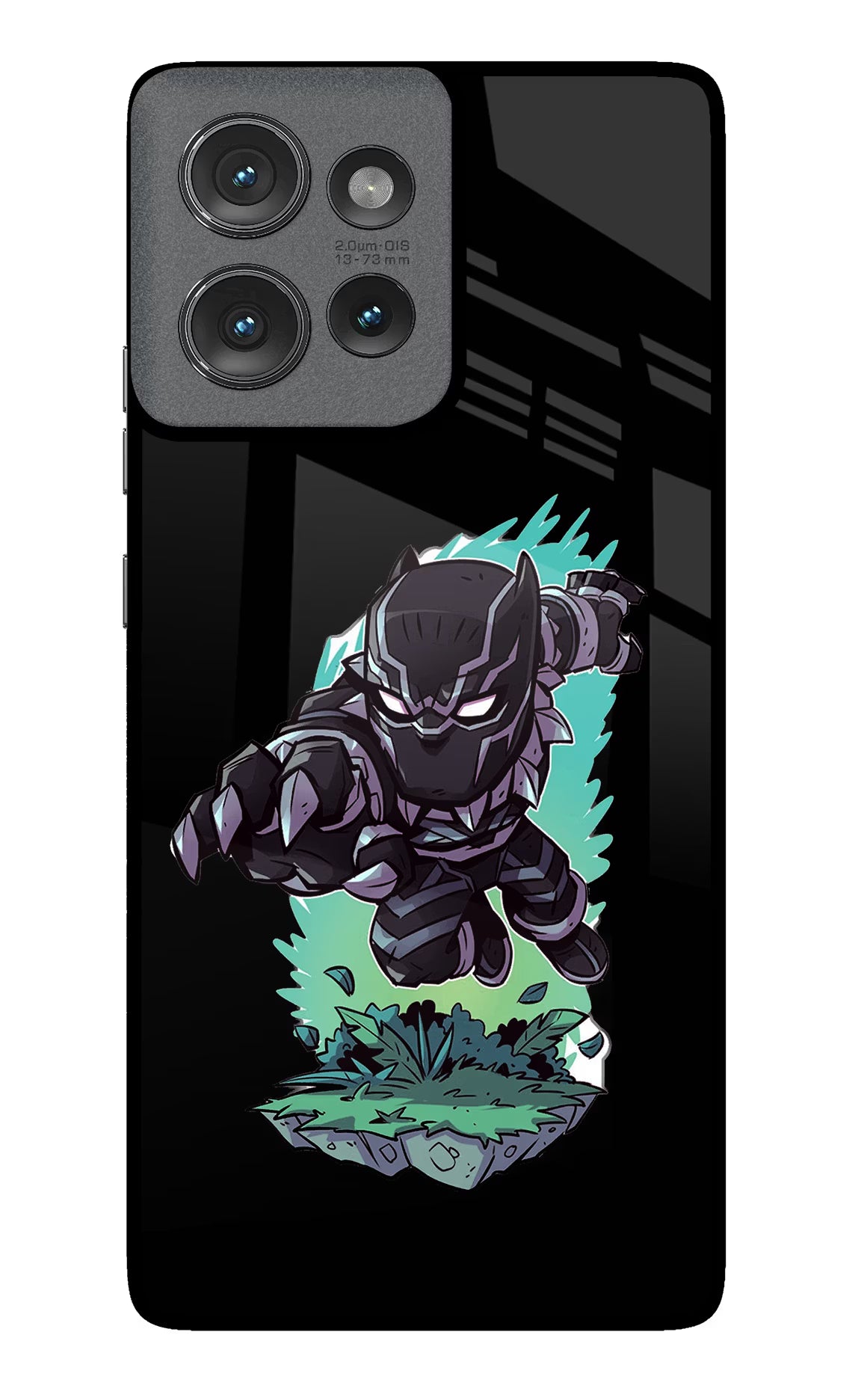 Black Panther Moto Edge 50 Glass Case Back Cover by Casekaro
