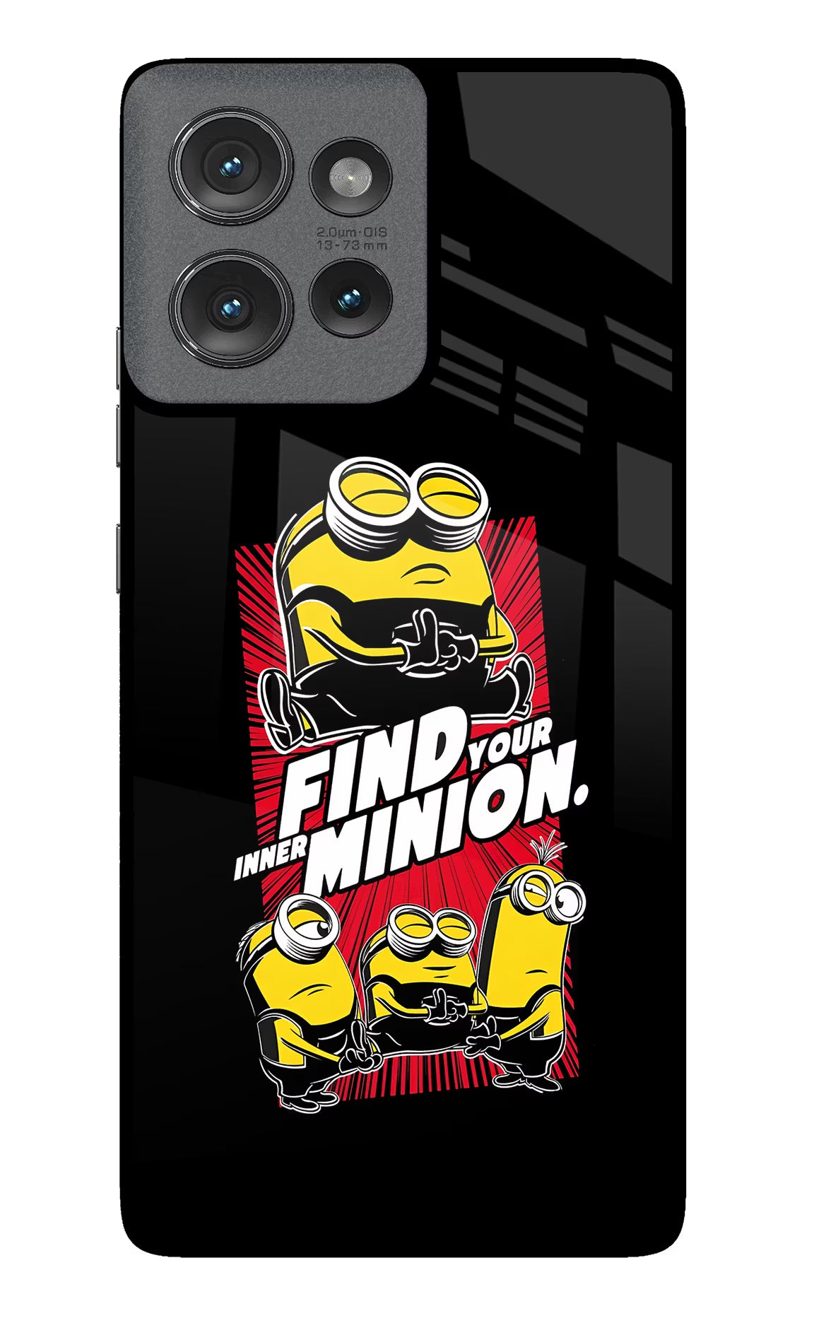 Find your inner Minion Moto Edge 50 Glass Case Back Cover by Casekaro