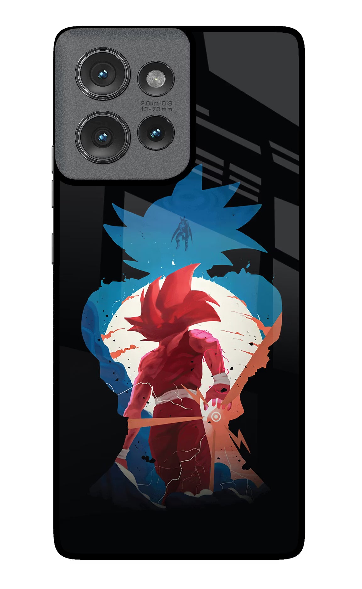 Goku Moto Edge 50 Glass Case Back Cover by Casekaro