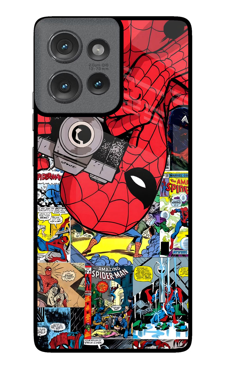 Spider Man Moto Edge 50 Back Cover, Glass case