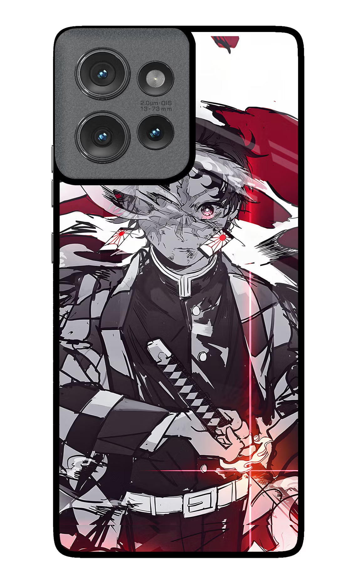 Demon Slayer Moto Edge 50 Glass Case Back Cover by Casekaro