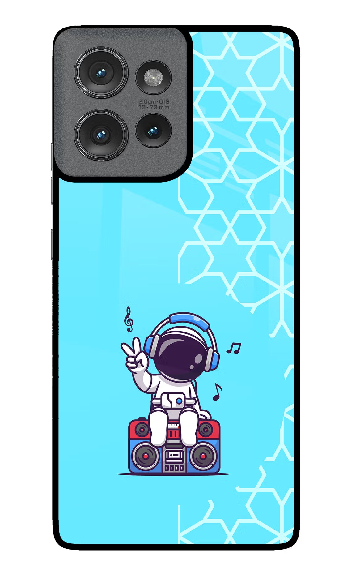 Cute Astronaut Chilling Moto Edge 50 Glass Case Back Cover by Casekaro