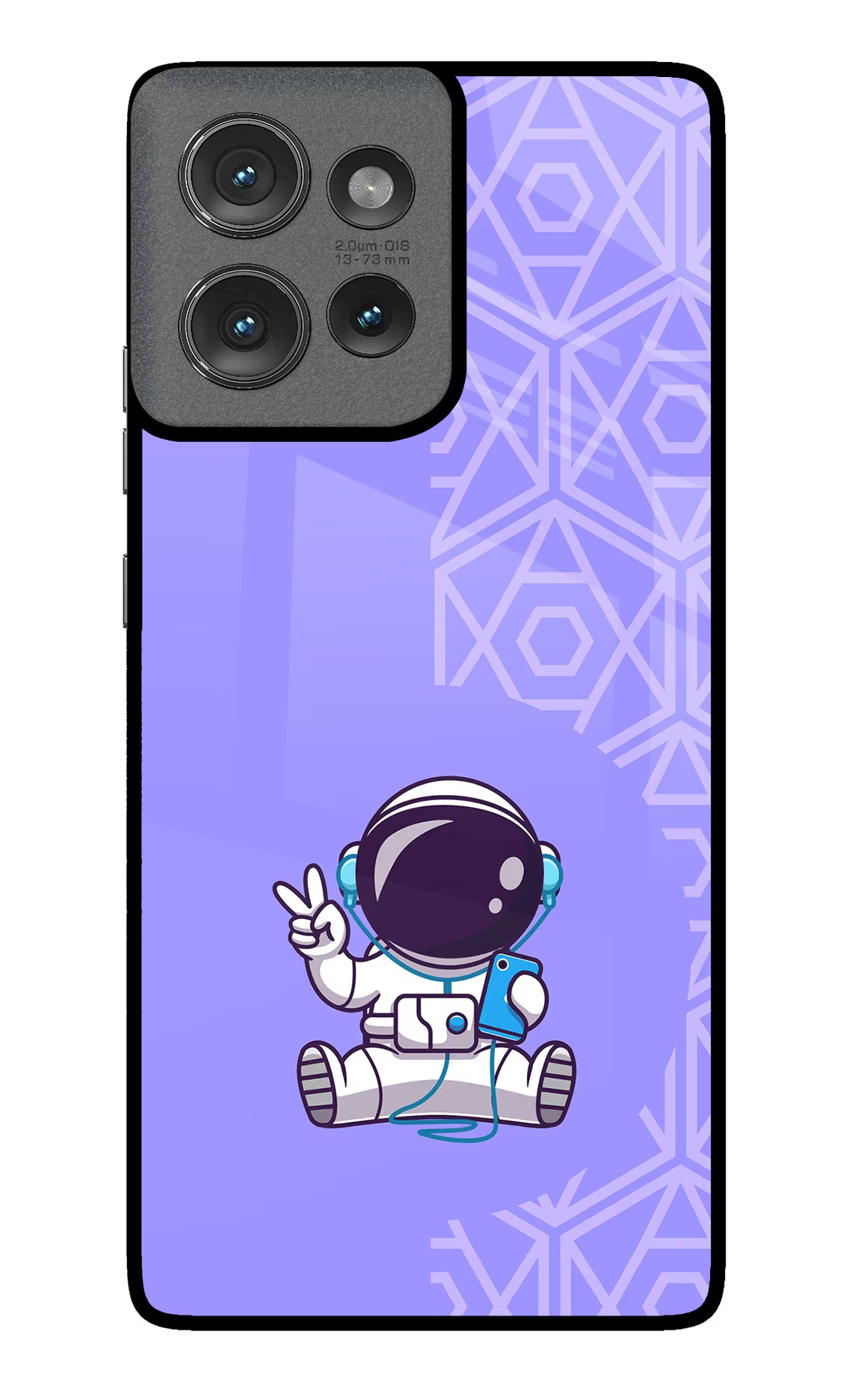 Cute Astronaut Chilling Moto Edge 50 Glass Case Back Cover by Casekaro