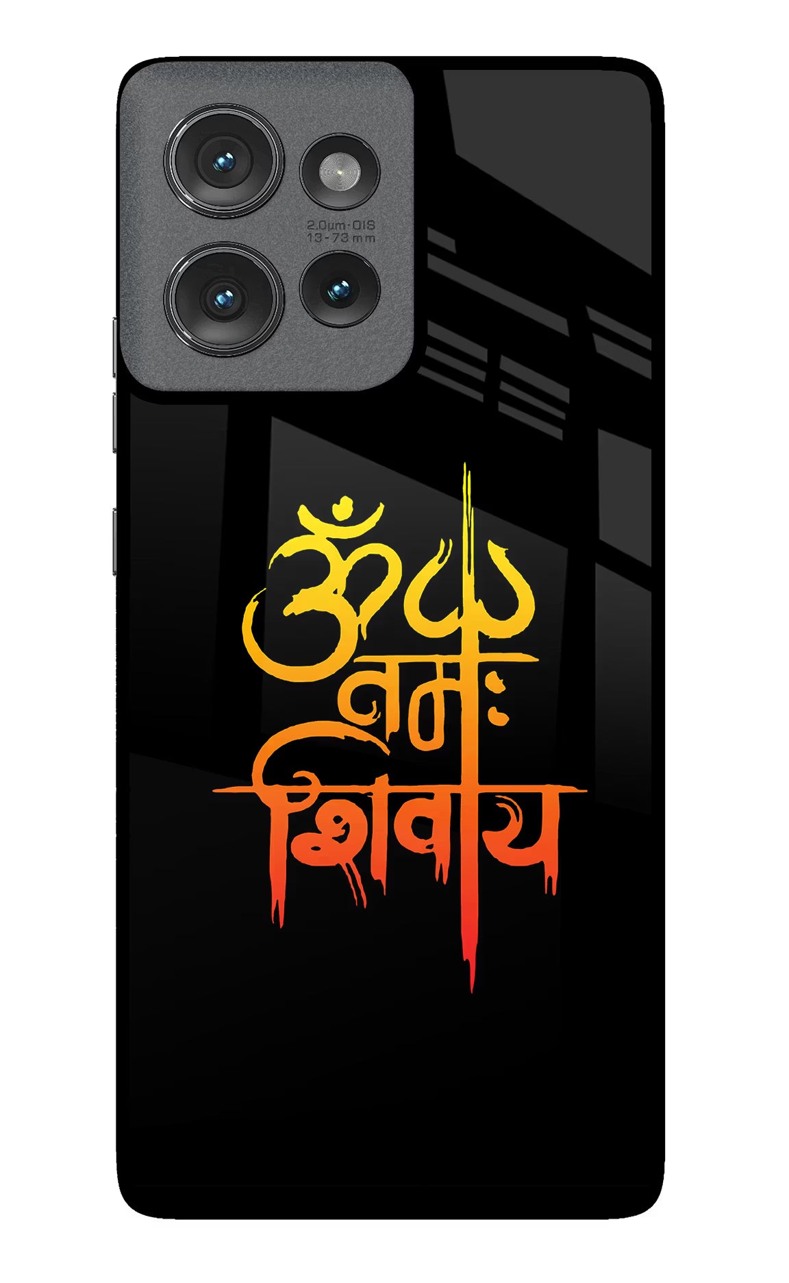 Om Namah Shivay Moto Edge 50 Glass Case Back Cover by Casekaro