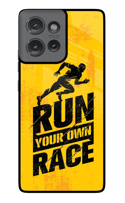 Run Your Own Race Moto Edge 50 Glass Case