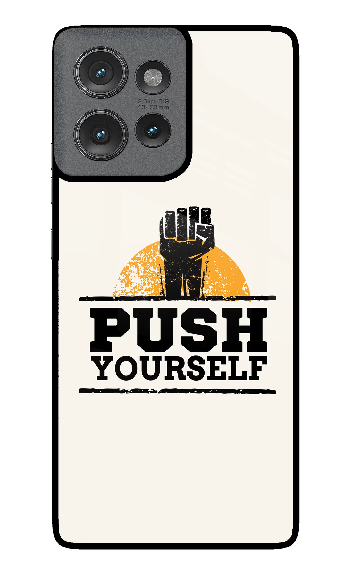 Push Yourself Moto Edge 50 Glass Case Back Cover by Casekaro