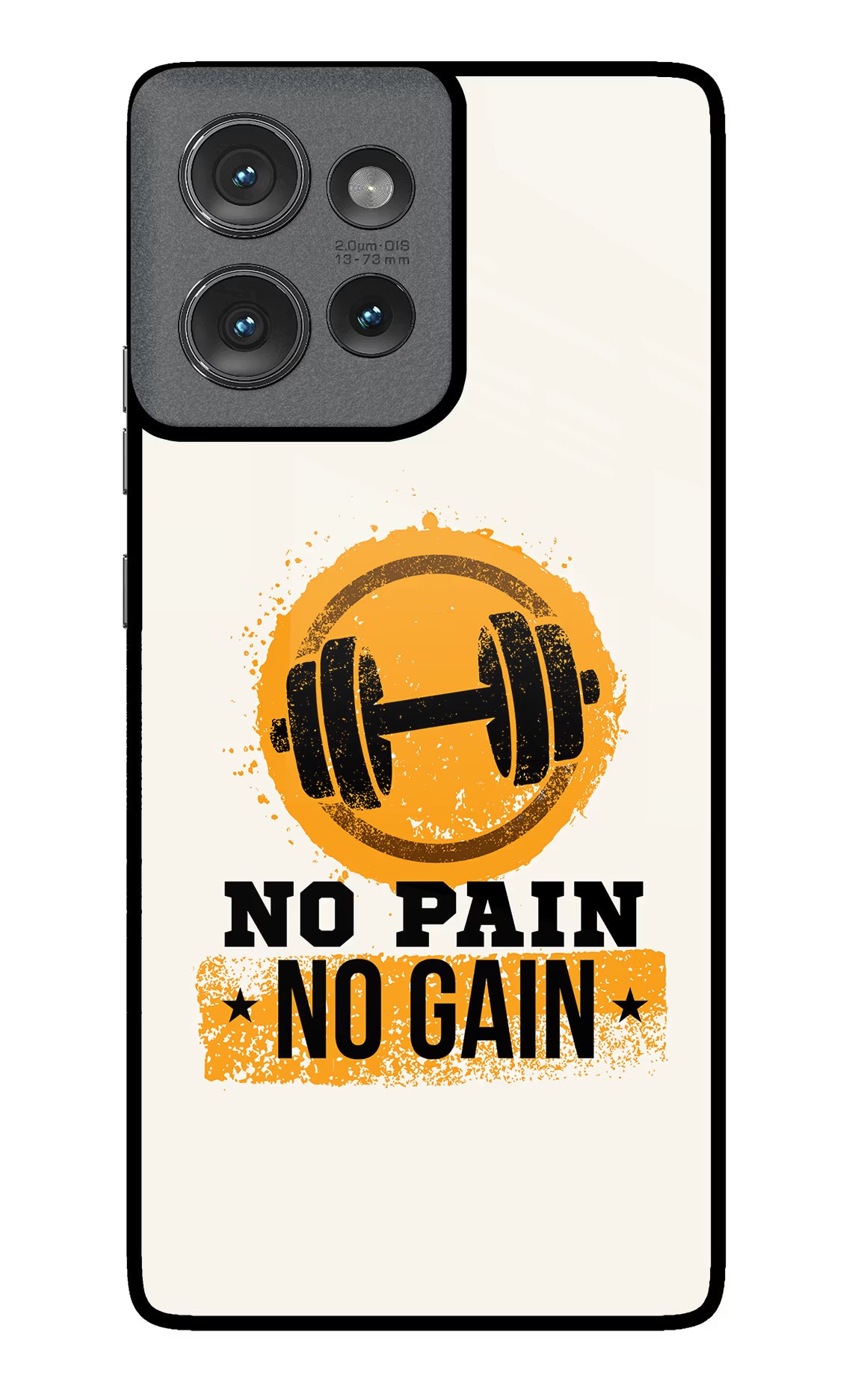 No Pain No Gain Moto Edge 50 Glass Case Back Cover by Casekaro