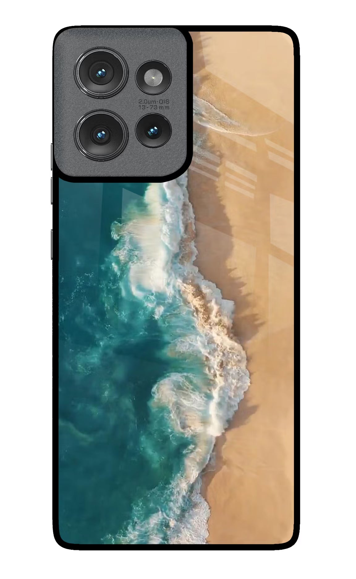 Ocean Beach Moto Edge 50 Glass Case Back Cover by Casekaro