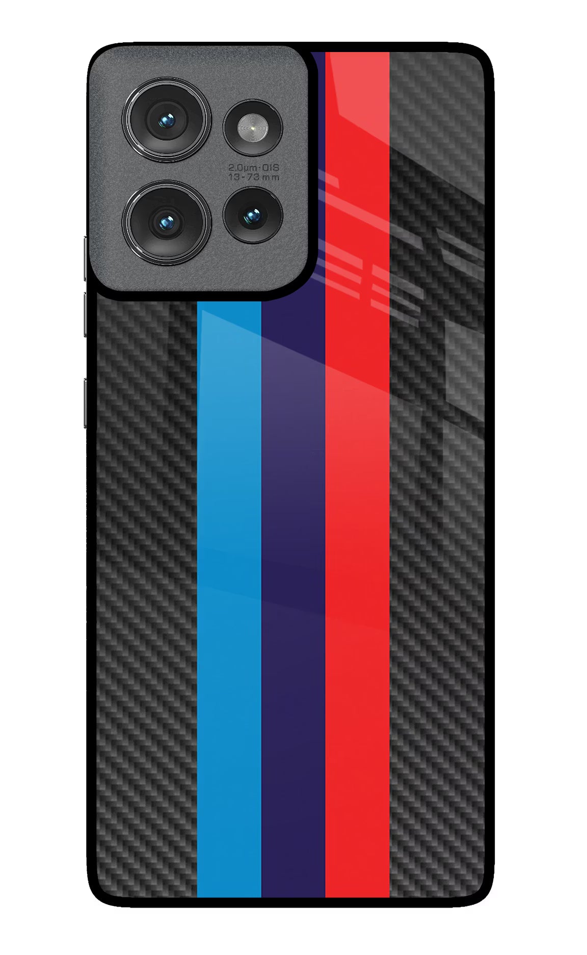 BMW Stripes Pattern Moto Edge 50 Glass Case